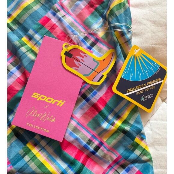 NWT Sporti x Alex Walsh Madras Mania Double Cross One Piece Swimsuit Size 36 - Picture 5 of 6